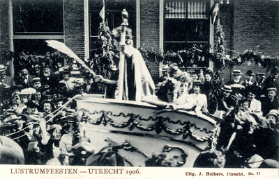 220682 Afbeelding van de maskeradeoptocht met als thema De triomftocht van Germanicus binnen Rome in 17 na Chr. ter ...